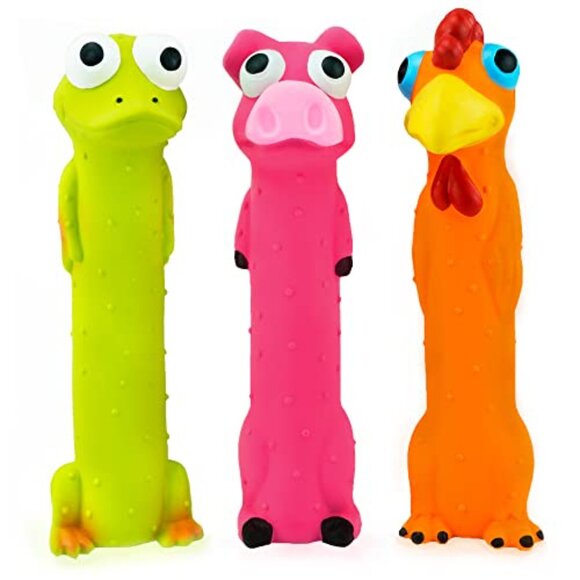 3 Pack Squeaky Latex Dog Toys Interactive Play Fetch for Small Medium Dogs - Picture 3 of 7